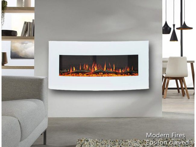 modern fires Epsilon curved wit